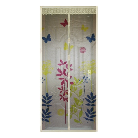 Сетка антимоскитная на дверь Капутомоскито "Цветы"на магнитах белый /311256