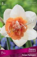 Нарцисс Махровый Кенди Принцесс (белый, с оранжевой, густомахровой коронкой, 5шт, 12/14) 756166