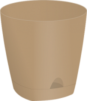 Цветочный горшок Амстердам 1,35л молочный шоколад с прикрепленным поддоном ING6199МШОК 