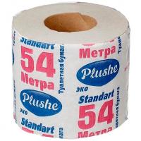 Туалетная бумага 1 слой "EcoPlushe (Стандарт)" 54м втулка серый 2073