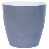 Кашпо Грация 1,2л серый шелк с вставкой /20шт/ДТ