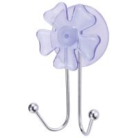 Крючок для ванной двойной Цветок на присоске металл 311461 Крючок для ванной двойной Цветок на присоске металл 311461
