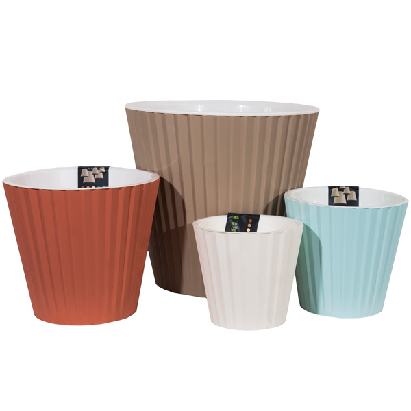 Кашпо Sand D160 2л молочный шоколад с вставкой IG64001 /16шт/ПР