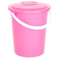 Ведро 5л евро пищевое с крышкой розовое