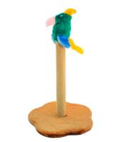 Когтеточка столбик с попугаем джутовый 38*38*59  ЧИП /8321