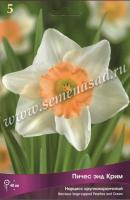 Нарцисс Крупнокорончатый Пичес энд Крим (белый с оранжево-розовой коронкой 5шт 12/14) 756118