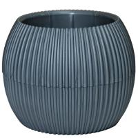 Кашпо Агава 0,15л круглое серый с прик.под. А264