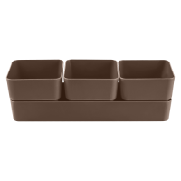 Кашпо Фиори Трио 9*9,6*29см Трюфель КШ-0526 /12шт/ПП