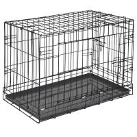 Клетка д/животных складная 2 дверцы с поддоном 70*41*47см сер/черн/4970/Дарэлл