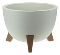 Кашпо ФЛОРИАН D250 4,2л белый ротанг с вставкой М3186 /5шт/М-пласт 