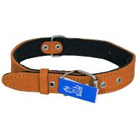 Ошейник кожа 30мм с пластиной на фетре Н/У 60-65см/41394