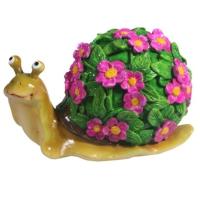 Улитка резная (цветы розовые) L14W10H12  713593/D070 