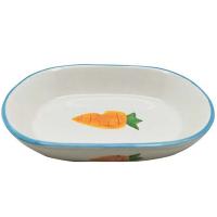 Миска керамика овальная белая с голубой каемочкой 13*9*3,7см 100мл/МКР2110/Евро