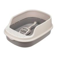 Туалет д/кошек ЛЯ-МУРР с высоким бортом+совок 48*35,5см капучино /М1834/М-пластика