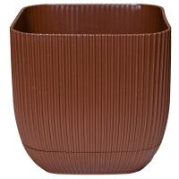 Кашпо Агава 0,67л квадратное коричневый с прик.под. А262