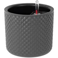 Кашпо ФАСЕТ D180 3,5л графитовый с автополивом+вставкой М3236