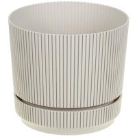 Кашпо СТРИП 200мм 3,9л кремовый с прикр. под. М3248 /16шт/М-пласт