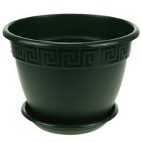 Цветочный горшок Антик 2,6л малахитовый с поддоном