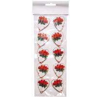 Прищепка Сердце роза  10см (10шт) 213050 