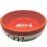 Миска керамика с рыбкой оранжевая 13,4*13,4*4см 320мл/МКР2107/Евро