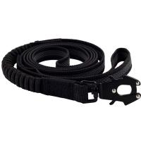 Поводок нейлон 20мм с латексной нитью с буфферной резинкой карабин лягушка 2м/19100903/Каскад