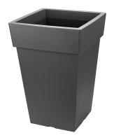 Кашпо ТУБУС 14л квадрат графитовый со вставкой М3179 