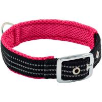 Ошейник нейлон 20мм с мягкой подкладкой 27-35см розовый/41120001-12/Каскад