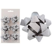 Бант Рождественский  6шт 5см серебро/007714