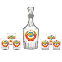 Набор д/вина СССР 7 пр. (графин+6 стаканов) /1230-Д /4шт/ДК