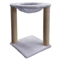 Когтеточка зверье мое столбик №3 с гамаком, джут серебро/86157