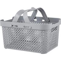 Корзина д/хранения Plast Team STOCKHOLM 15л с ручками серый шторм РТ5003 /5шт/ПТ