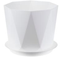 Кашпо ПРИЗМА  2,6л белый с под. М3138