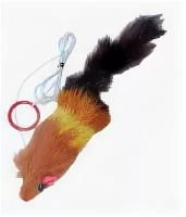 Игрушка для кошек Мышь меховая с пищалкой 10см 