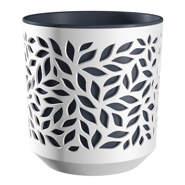 Кашпо Листья 2,5л белый/антрацит КШ-9572