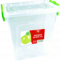 Контейнер д/продуктов с защелками 3,5л Мультибокс высокий прозрачный 05060 /60шт/Арз