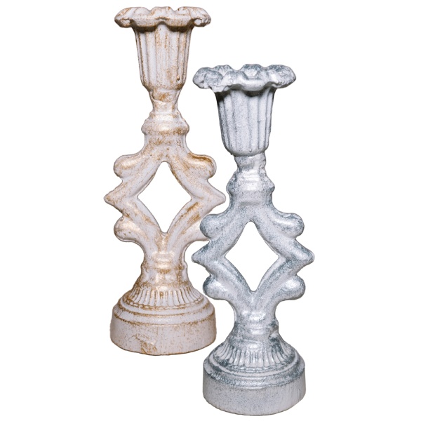 ДЕКОР Подсвечник Ампир бел серебро РЗДИ/1шт