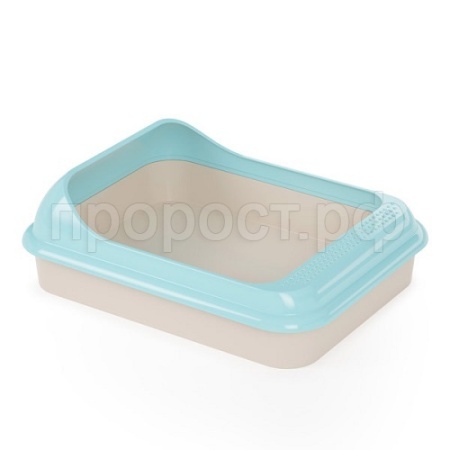 Туалет для кошек Мур мяу глубокий с бортом голубой Туалет для кошек Мур мяу глубокий с бортом голубой