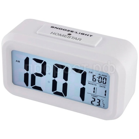 Часы электронные HOMESTAR HS-0110 белые 104307/60шт