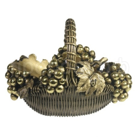 Фигура Подставка под бутылку Корзина с виноградом (золото) L26,5W20H19 см 713388/I049