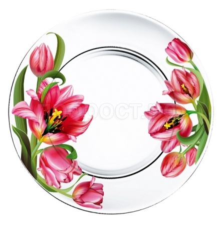 Тарелка сервировочная Тюльпаны /327/1-Д /12шт/ДК