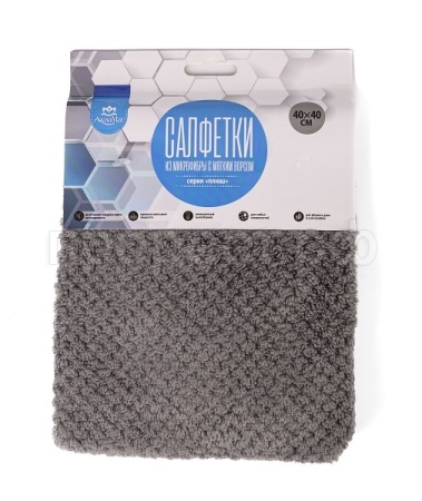 Салфетка д/уборки 40*40см Плюш соты из микрофибры СМВ-01УС/300 /144шт/ АкваМаг