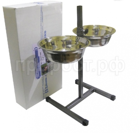 Миска метал на рег. подставке с фикс. 2*2,8л 50см КТ-2550рлф/ЗР