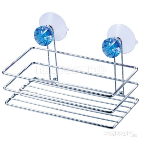 Полка д/ванной подвес. Бриллиант на присосках 19,5*10*10,5см металл 310777 Полка д/ванной подвес. Бриллиант на присосках 19,5*10*10,5см металл 310777