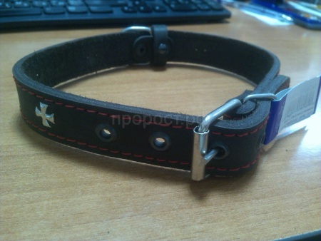 Ошейник кожа 25мм 1слойный с украшением 53-55см/40748 Ошейник кожа 25мм 1слойный с украшением 53-55см/40748