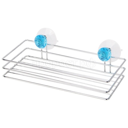 Полка для ванной подвесная  Бриллиант на присосках 25*11,5*4см металл 310778 Полка для ванной подвесная  Бриллиант на присосках 25*11,5*4см металл 310778
