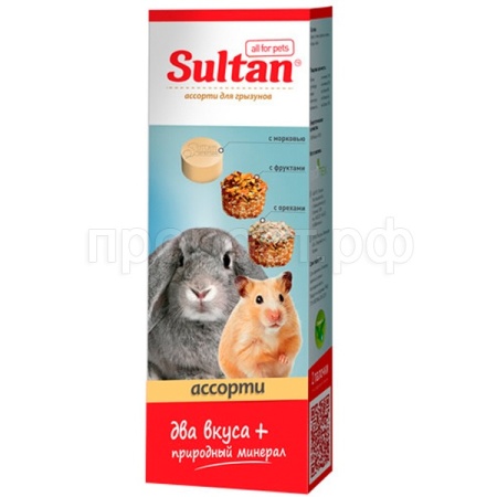 Лакомство д/грыз Палочки Султан Ассорти 3шт/18шт/0795 ЧЗ