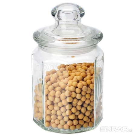 Банка д/сыпуч. прод. 0,6л LATTINA стеклянная с крышкой/24шт/004468/Mallony