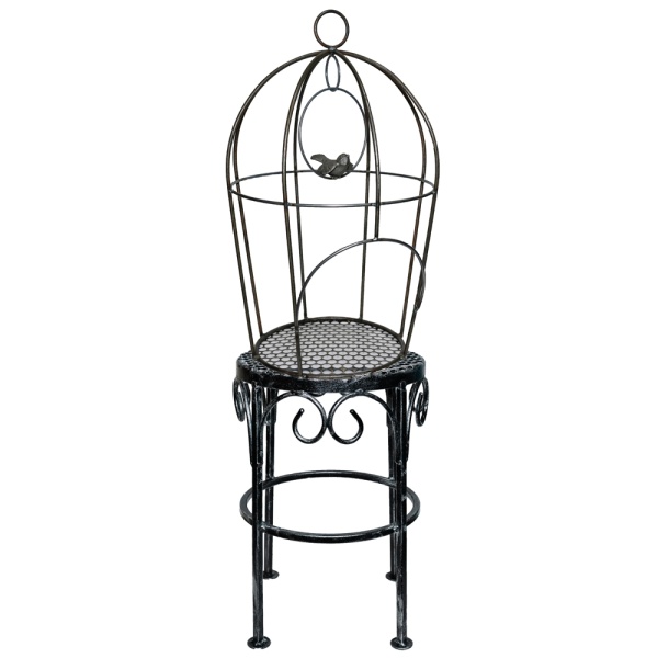 Клетка с птицей садовый декор РЗДИ без покрытия Н57 Д33см/1шт