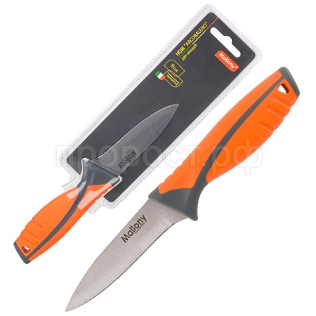 Нож д/овощей ARCOBALENO 9см нерж. сталь с прорезиненной рукояткой 005523 /шт/ Mallony