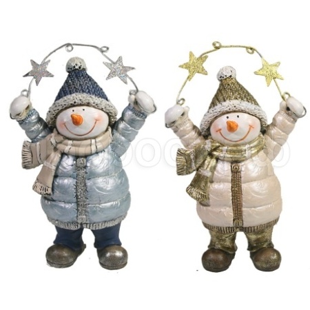 Фигура Снеговик со звездами L9W5H13 2в. 714183 W166